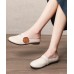 Classy Buckle Strap Beige Genuine Leather Slide Sandals